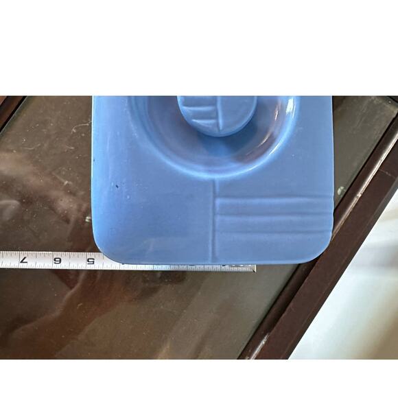 Vintage Art Deco Hall China Delphinium Blue Phoenix cov'd Refrigerator Dish - Picture 4 of 13